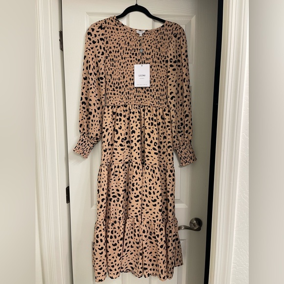 NWT Women’s Petal and Pup Emley Dress Beige Cheetah Print Size XS - Picture 2 of 5
